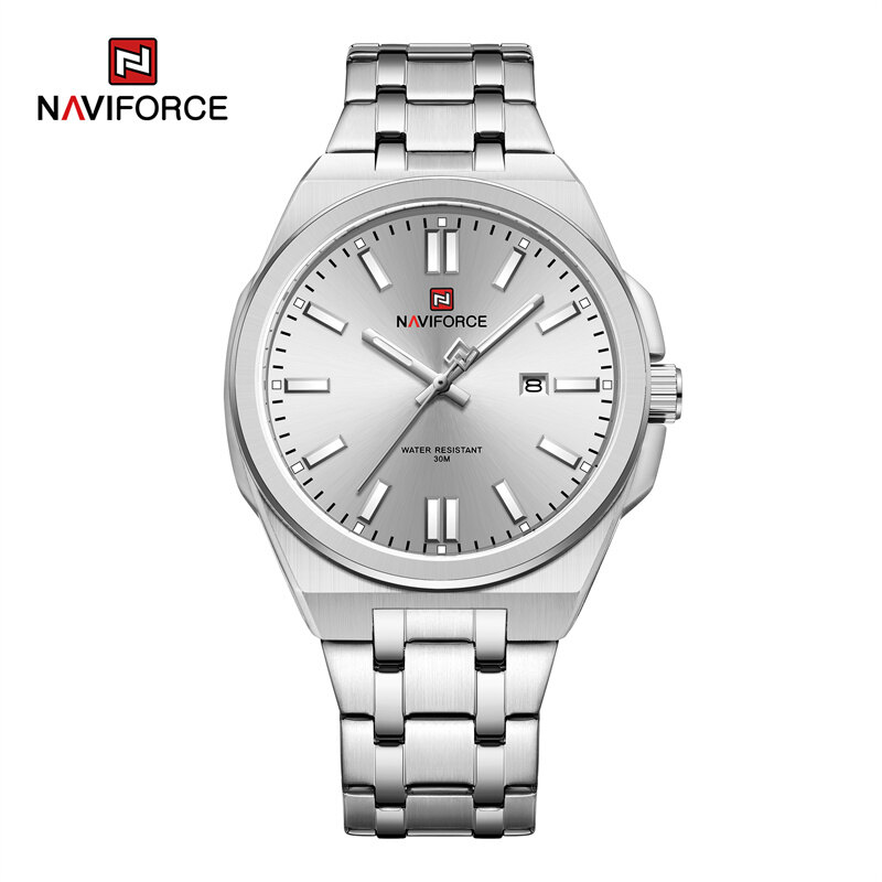 Đồng Hồ Naviforce cho nam thường ngày đồng hồ unisex không thấm nước hai giai điệu bạc đồng hồ đeo tay mensale gốc 9226