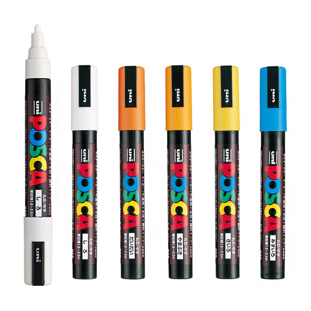 uni POSCA 8pk PC-3M Water Based Paint Markers Fine Tip 0.9 -1.3mm in  Assorted Colors