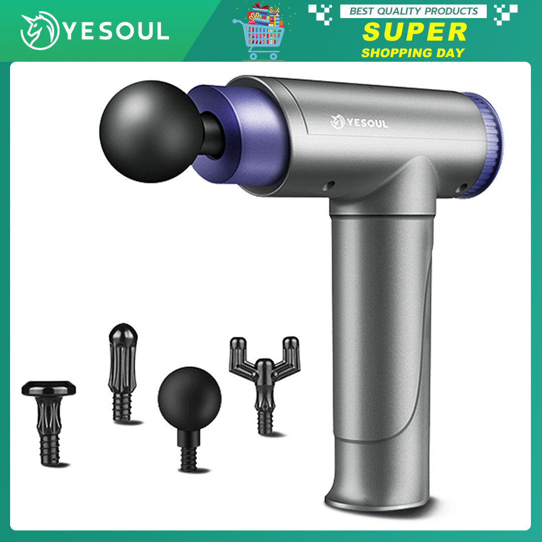 Yesoul máy mát xa fascia mg15 với 4 đầu mát xa máy mát xa mô sâu cầm tay điều chỉnh 6 bánh răng