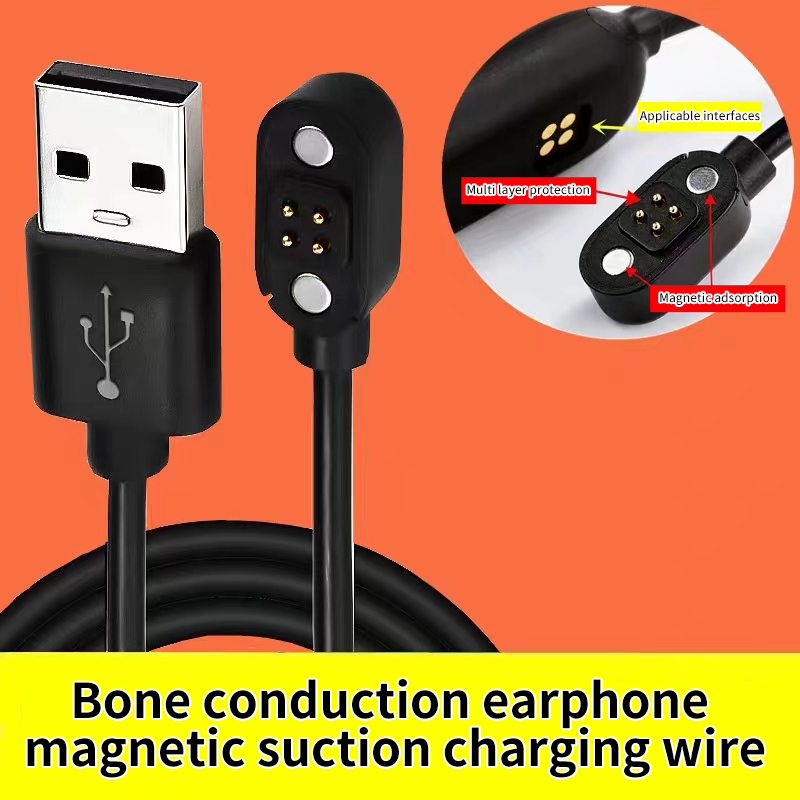 POLVCDG Bone Conduction Earphone Magnetic Charging Cable