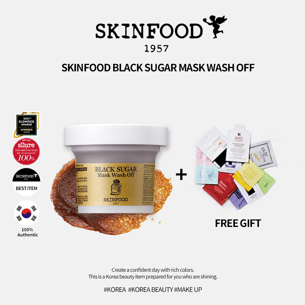 Black sugar face mask pack wash off / gói đường đen rửa sạch