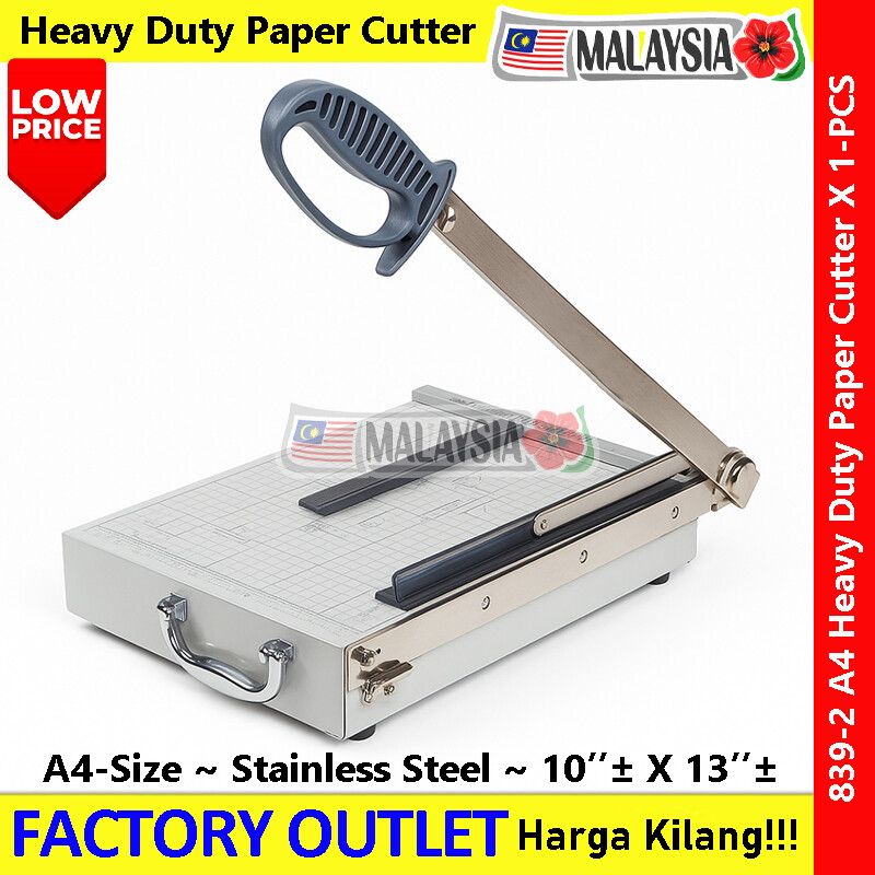 Jielisi High-End Heavy Duty Paper Cutter with Handle #10x13‘’± #839-2 #A4 #StainlessSteel #不锈钢切纸刀 #HeavyDuty #jielisi - Jenama jielisi Harga 109 Ringgit*Penghantaran Percuma
