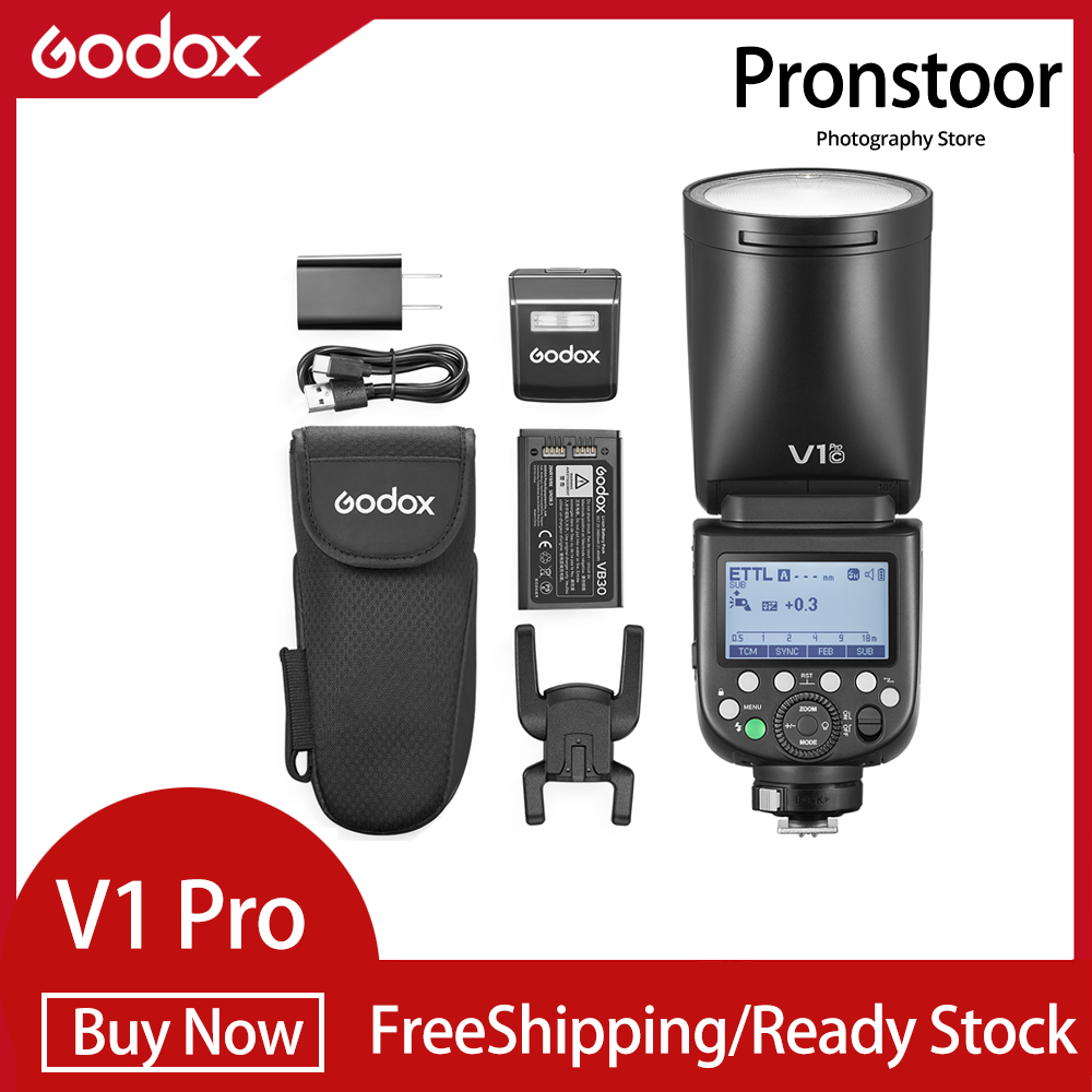 GODOX V1 PRO C 2.4G Camera Flash 1/8000s HSS 1.3s Recycle Time with M/TTL Flash Mode 10 Levels Adjustable Brightness Support Type-c Powered with Power Supply Port & Detachable Sub Flash Speedlite Compatible with Canon EOS Cameras ราคา 11,670 บาท*ส่งฟรี