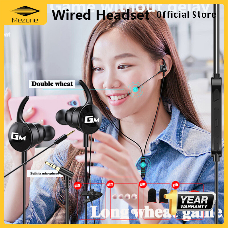 Mezone Wired Gaming Earphones With Mic No Delay Deep Bass Gaming Headset for Mobile In-Ear Headphones Noise Cancelling Earbuds Noise Reduction Headsets Sport 3.5mm ราคา 170 บาท*ส่งฟรี