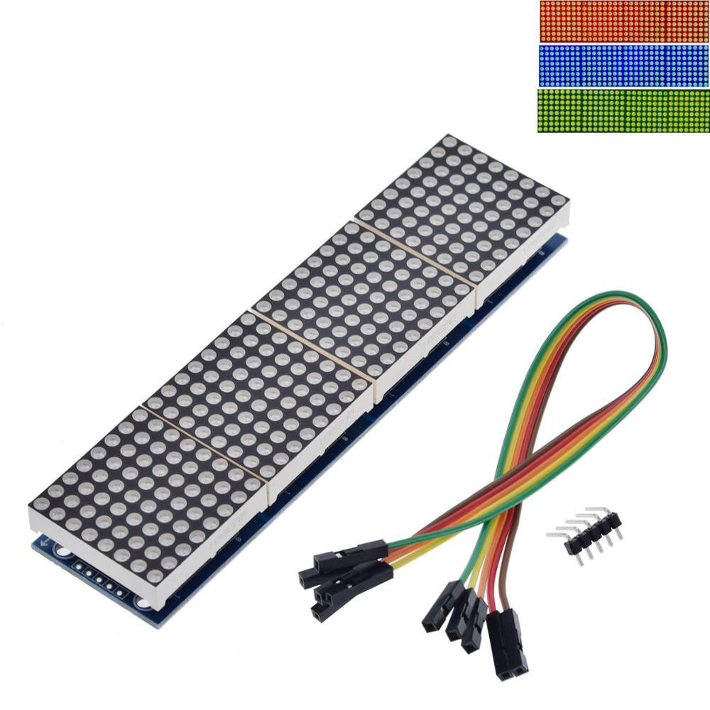 Max7219 bộ vi điều khiển led màu đỏ/xanh dương/vàng xanh lục 4 trong 1 một màn hình với mô-đun ma trận điểm dòng 5p 5v cho arduino diy kit 8x8