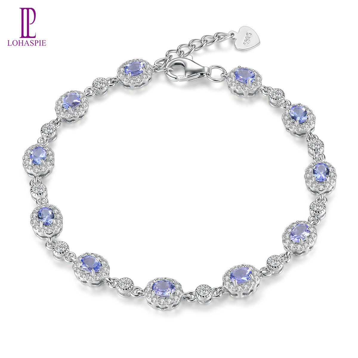 Lohaspie Jewelry Pure 2 Carats 925 Silver Bracelet Original Natural Tanzanite Rhodolite Garnet Amethyst Bracelet Amethyst Birthstone Bracelet For Women 925 Silver Jewelry ราคา 2,407 บาท*ส่งฟรี