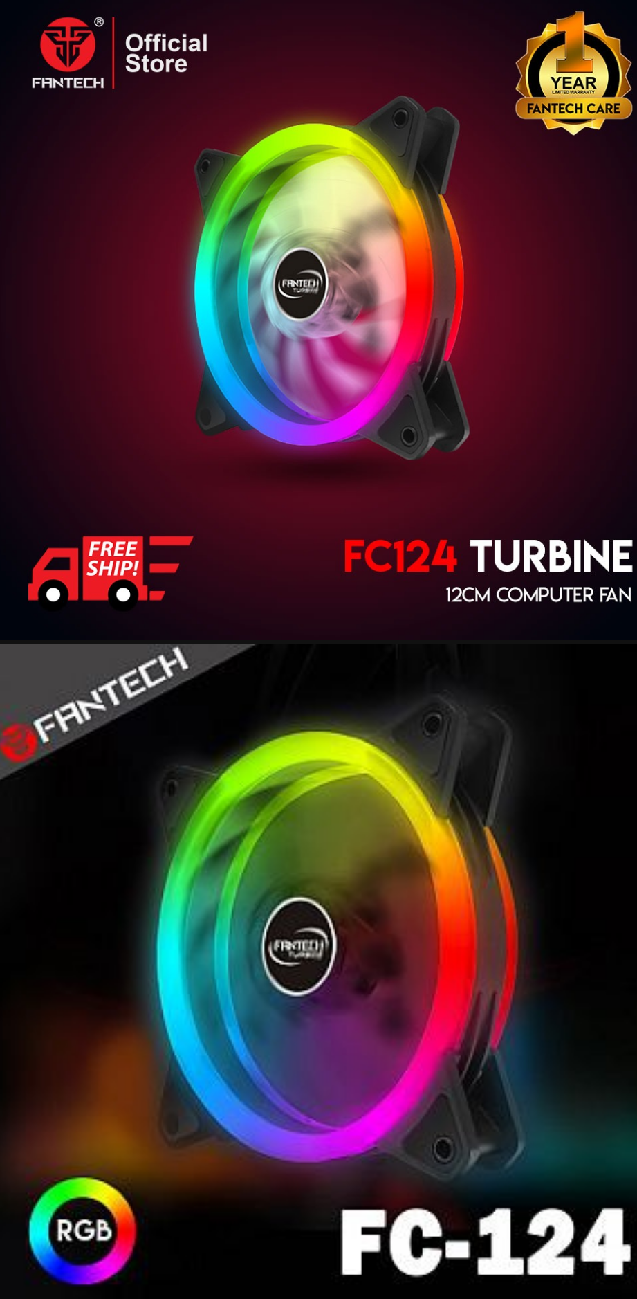 Auto Rgb Fan Fantech FC-124 Turbine Anti-Vibration Auto RGB Fan | ECT Online ...