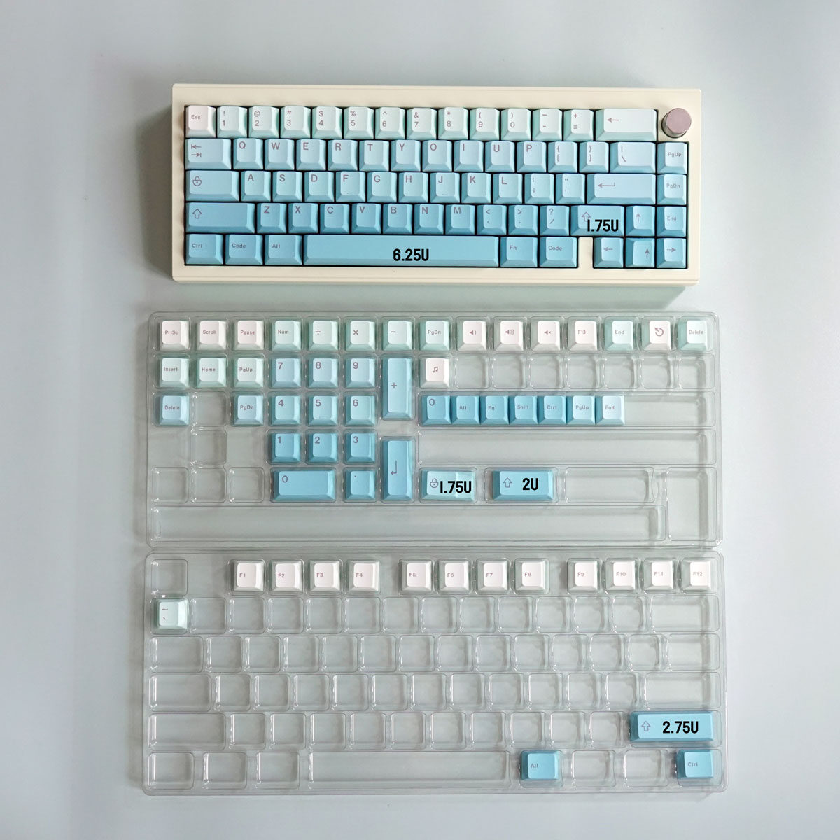 Cyan Gradient Keycaps PBT dye-sub Cherry hồ sơ Keycap tùy chỉnh Keycaps Tương thích với Cherry Gater