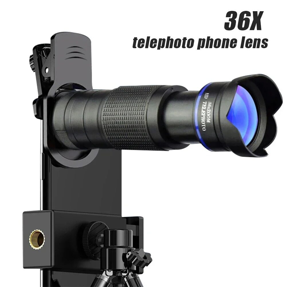 Telecope Zoom macro fisheye 4in1 rộng thiên thần Bộ ống kính Ống kính camera điện thoại 36x Tele cho điện thoại di động