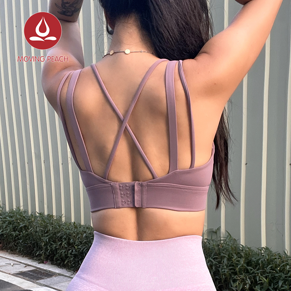 Áo Ngực Thể Thao Chống Sốc Hình Đào Di Chuyển, Đối Với Phụ Nữ Đồ Tập Thể Dục Áo Ngực Đồ Lót Yoga Hàng Đầu, 4 Màu Sắc BBG