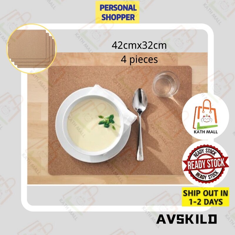 Gambar AVSKILD Place mat, cork42x32 cm I Lapik pinggan