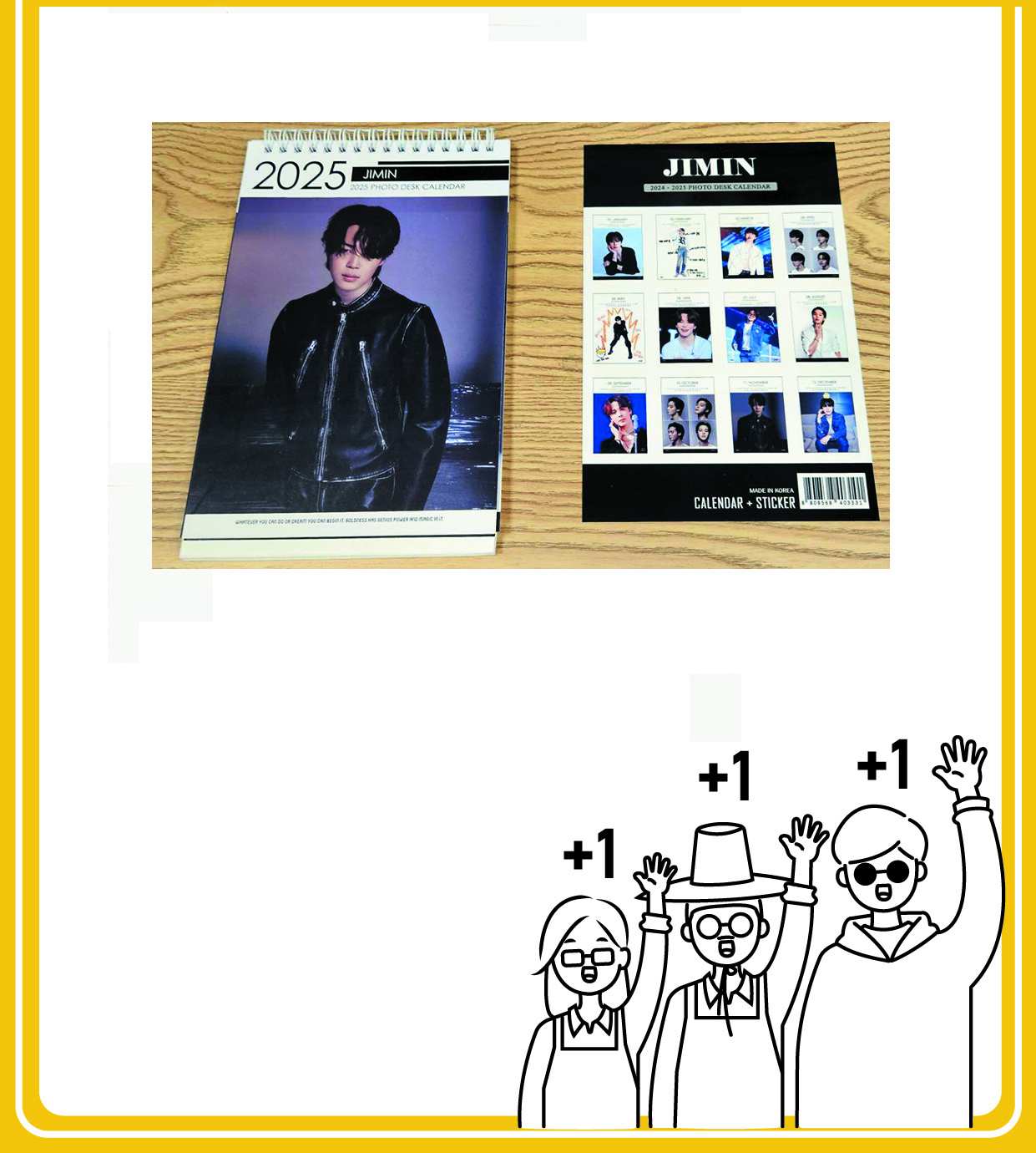 BTS Jimin 2025 Photo Desk Calendar+ Sticker A.R.M.Y Bangtan