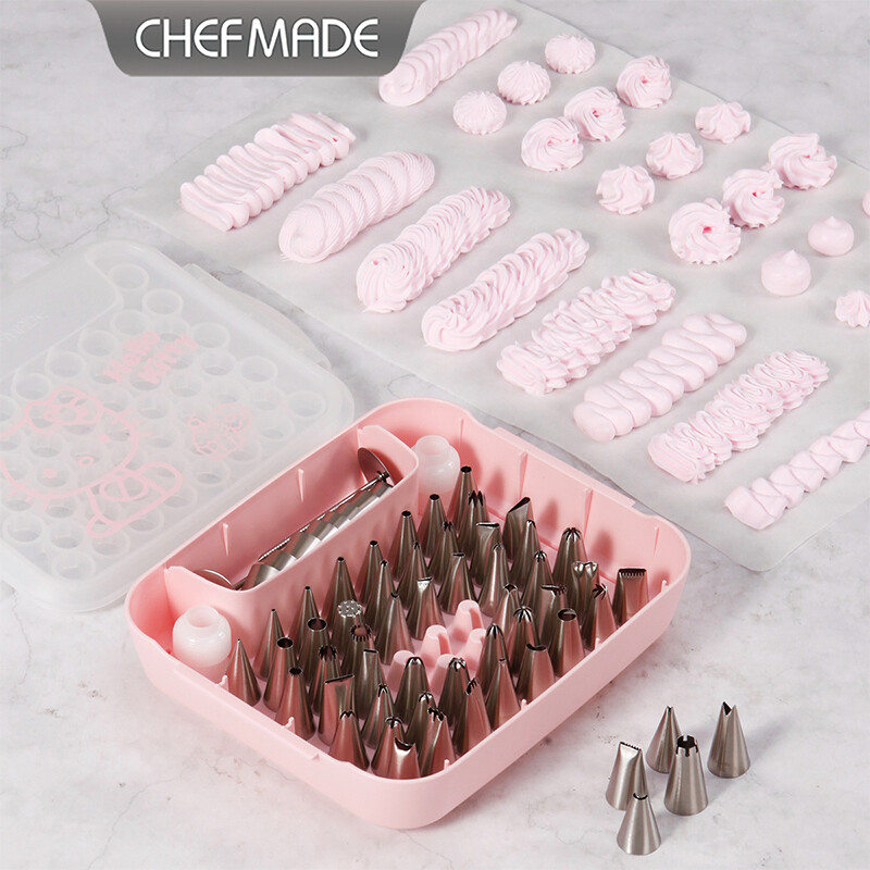 CHEFMADE New HELLO KITTY 66pcs/set Cake Decorating Tips Set With Storage Box Piping Nozzles Pastry Nozzles Baking Accessories Cake Decoration Tools KT7130 ราคา 1,500 บาท*ส่งฟรี