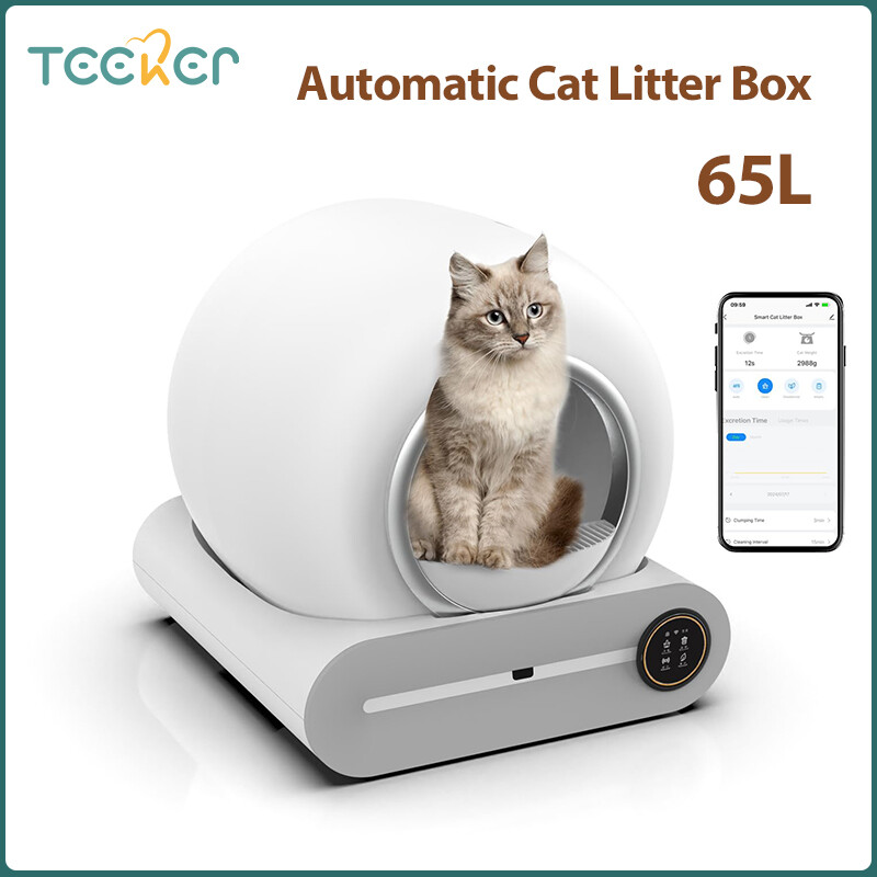 Auto Clean Cat Litter Box APP Control 65L+9L Large Capacity Leak-proof Design Infrared Detection Weight Sensor Clean Odour & Deodorisation Suitable for Multiple Cats ราคา 7,961 บาท*ส่งฟรี