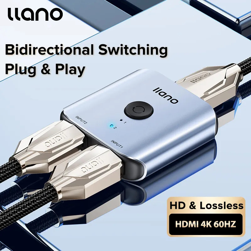 Llano bộ chia hdmi 2.0 bộ chuyển đổi hai chiều bộ chuyển đổi 4k 60hz công tắc hai chiều bộ chuyển đổi hdmi cho máy tính xách tay/máy chơi game/tv/màn hình/máy chiếu