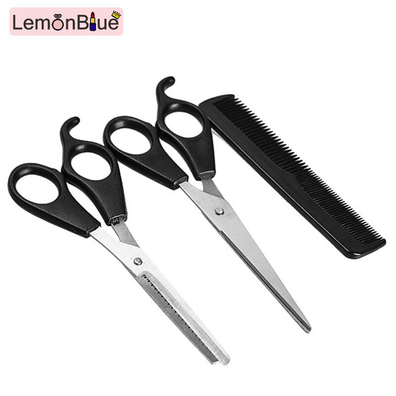 Gambar LemonBlue 3pcs Barber Hair Cutting Tool Thinning Hairdressing Shears Scissor Comb Salon Set