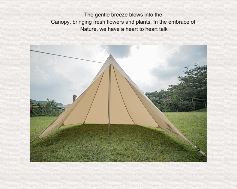 CAMELCROWN Camel Outdoor Camping Indian Tent Portable Folding Large Pyramid Cotton Tent Rainproof · v25