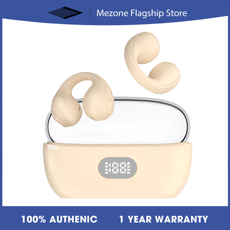 Mezone Air Bone Conduction 5.3 Bluetooth Earphones Wireless Headphones TWS Earclip Design LED Display Earbuds Ear Hook Sports Headset with Mic ราคา 298 บาท*ส่งฟรี