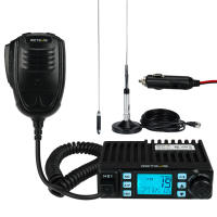 Retevis MB1 วิทยุมดดำ CB 27MHZ วิทยุเรือ วิทยุ CB AM/FM วิทยุ CB เคลื่อนที่ 40 ช่อง พร้อมเสาอากาศ CB 45 นิ้ว ช่องสัญญาณทันที 9/19 หน้าจอ 7 สี สแกนอัตโนมัติ สำหรับคนขับรถบรรทุกเรือประมง