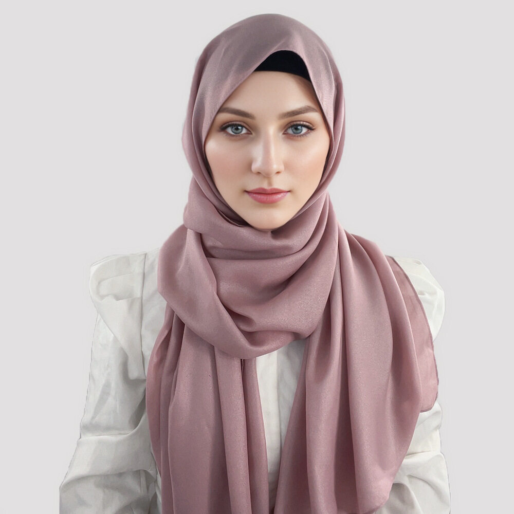 Jifang sáng bóng Đồng bằng kim cương voan Pashmina Khăn Choàng Khăn trùm đầu hijab hồi giáo Khăn quàng Khăn SL181