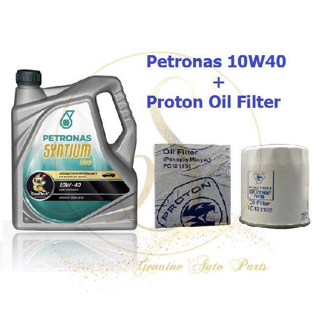 Original Petronas Syntium 800 10W40 SN/CF Semi Synthetic Engine Oil 4L FREE Proton Oil Filter PC121102