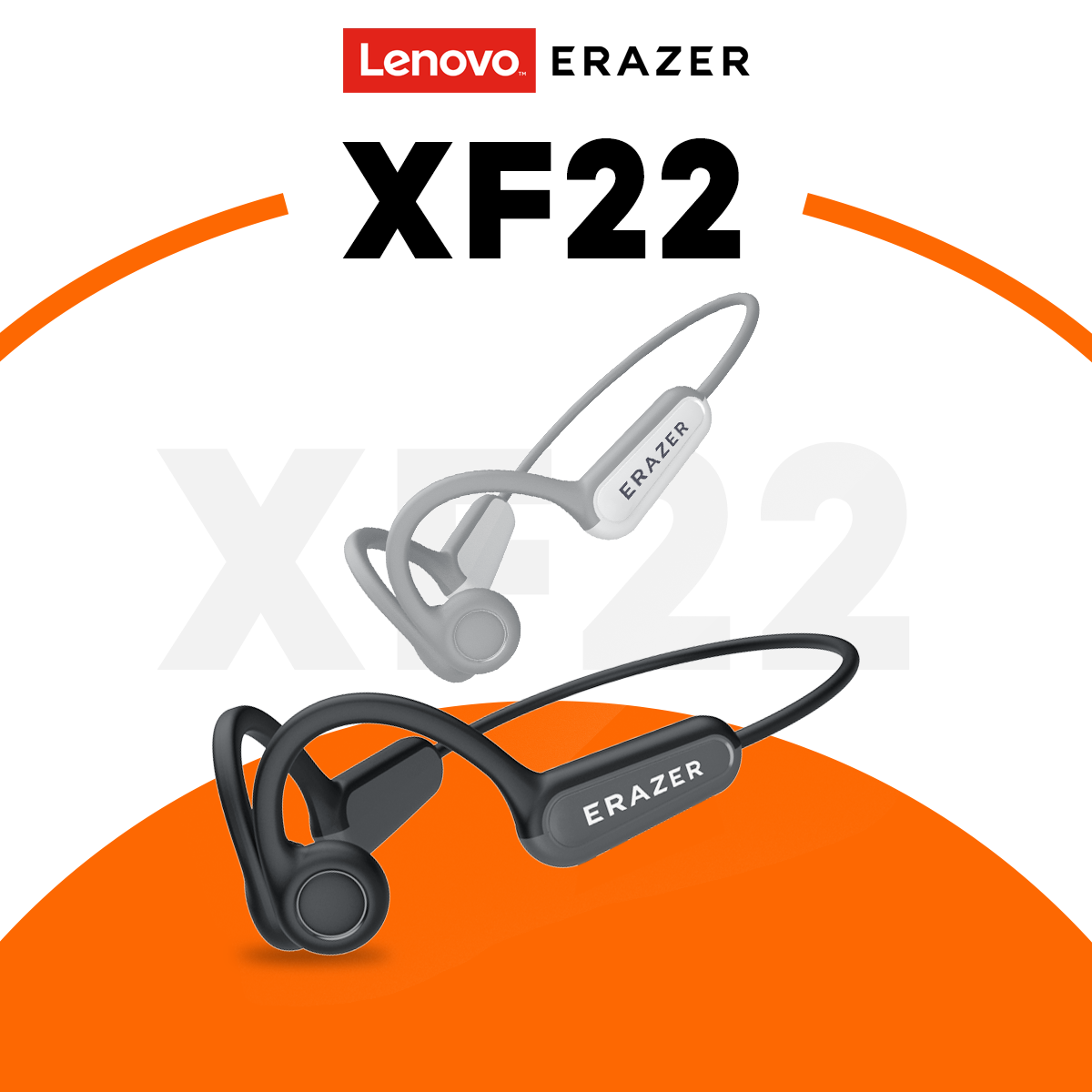 Lenovo erazer xf22 Tai nghe bluetooth 5.4 tai nghe không dây thể thao dẫn truyền âm thanh qua xương tai nghe kèm micro đeo cổ Tai nghe