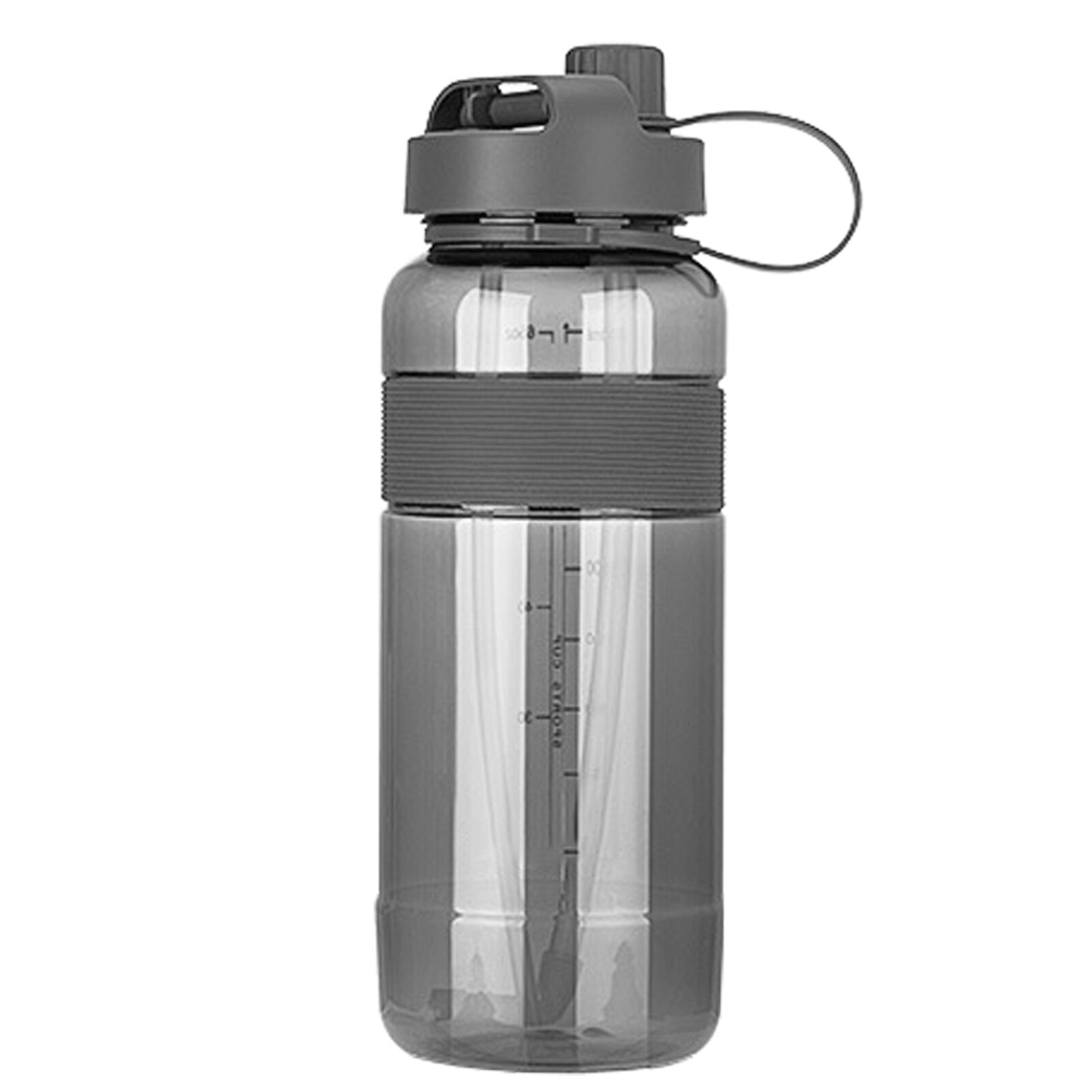 Gambar 1000ml Plastic Sport Outdoor Leakproof Reusable Easy To Clean Water Cup Handheld Drinking Bottle Clear Scale Straps With Straw