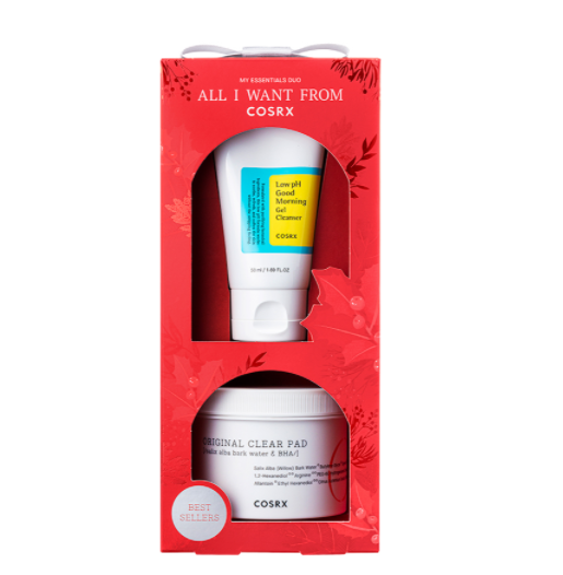 Gambar COSRX Holiday All I Want From Cosrx Gift Set (Low pH Good Morning Gel Cleanser 50ml and Original Clear Pad 70 pads)