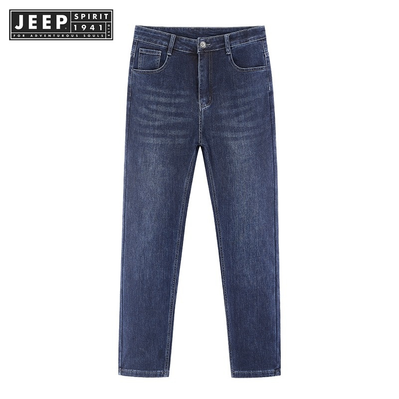 JEEP SPIRIT 1941 ESTD 100% Cotton Business Jeans Men's Autumn New Straight Fashion Vintage Trousers Comfortable Male Brand Slim Denim Pants ราคา 616 บาท*ส่งฟรี