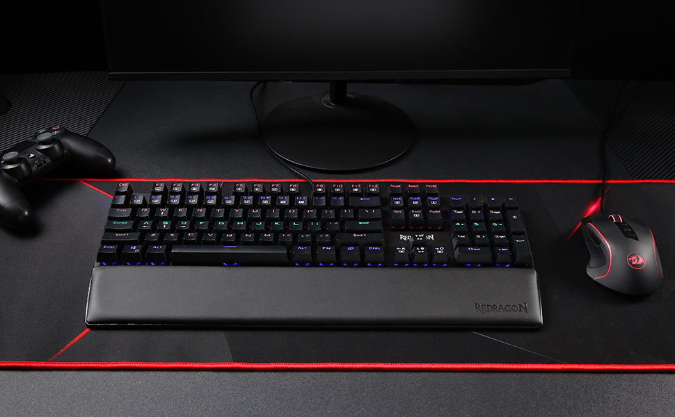 Redragon P037 Meteor L Gaming Keyboard Wrist Rest Pad with Ergonomic Soft Memory Foam for 100% 104 Keys Standard Size 7.12 x 2.87 in, 0.78 inch 19 39ecce6362b10b183949f57f2732d23c
