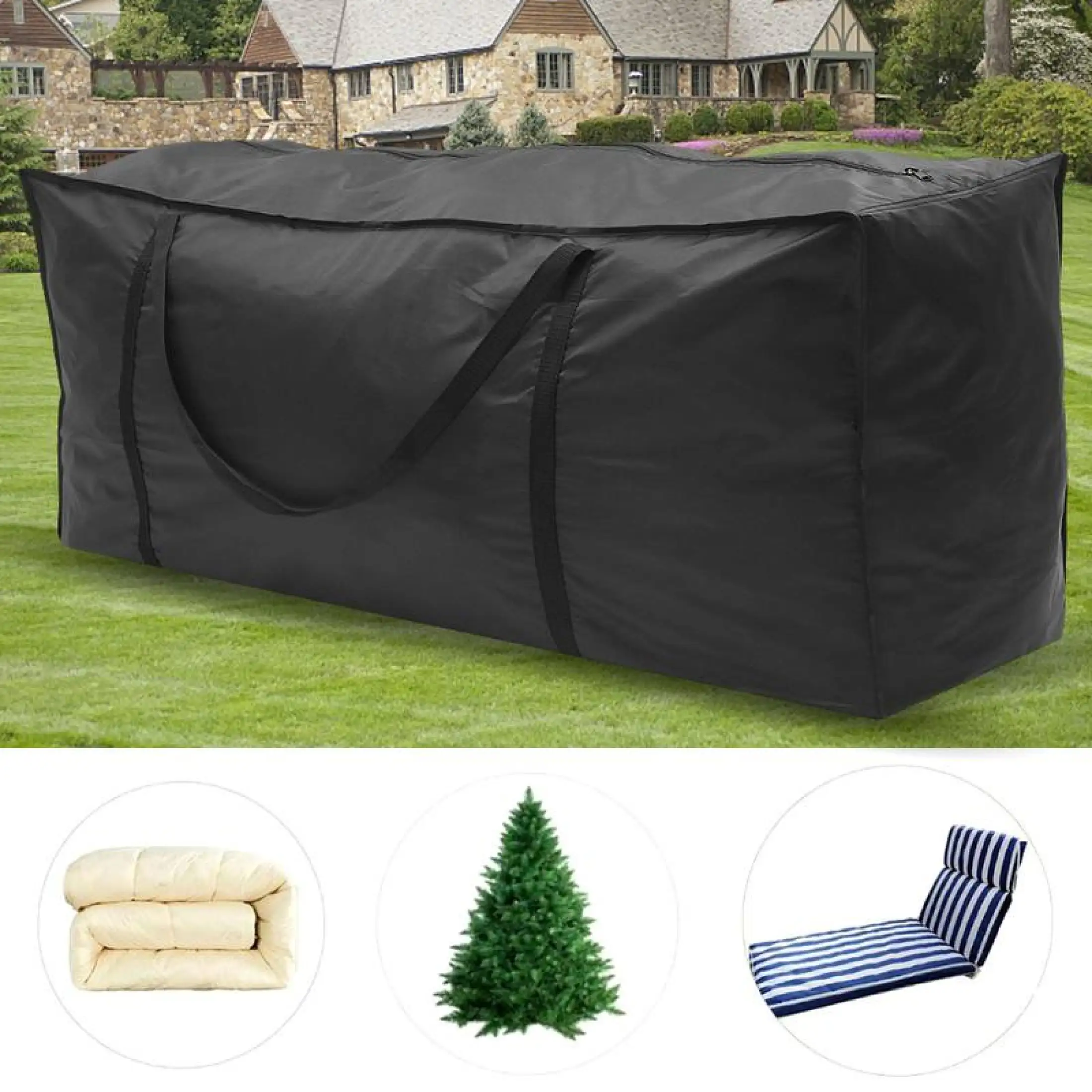 Outdoor Garden Furniture Cushion Storage Bags Pouch Waterproof Case Cover 