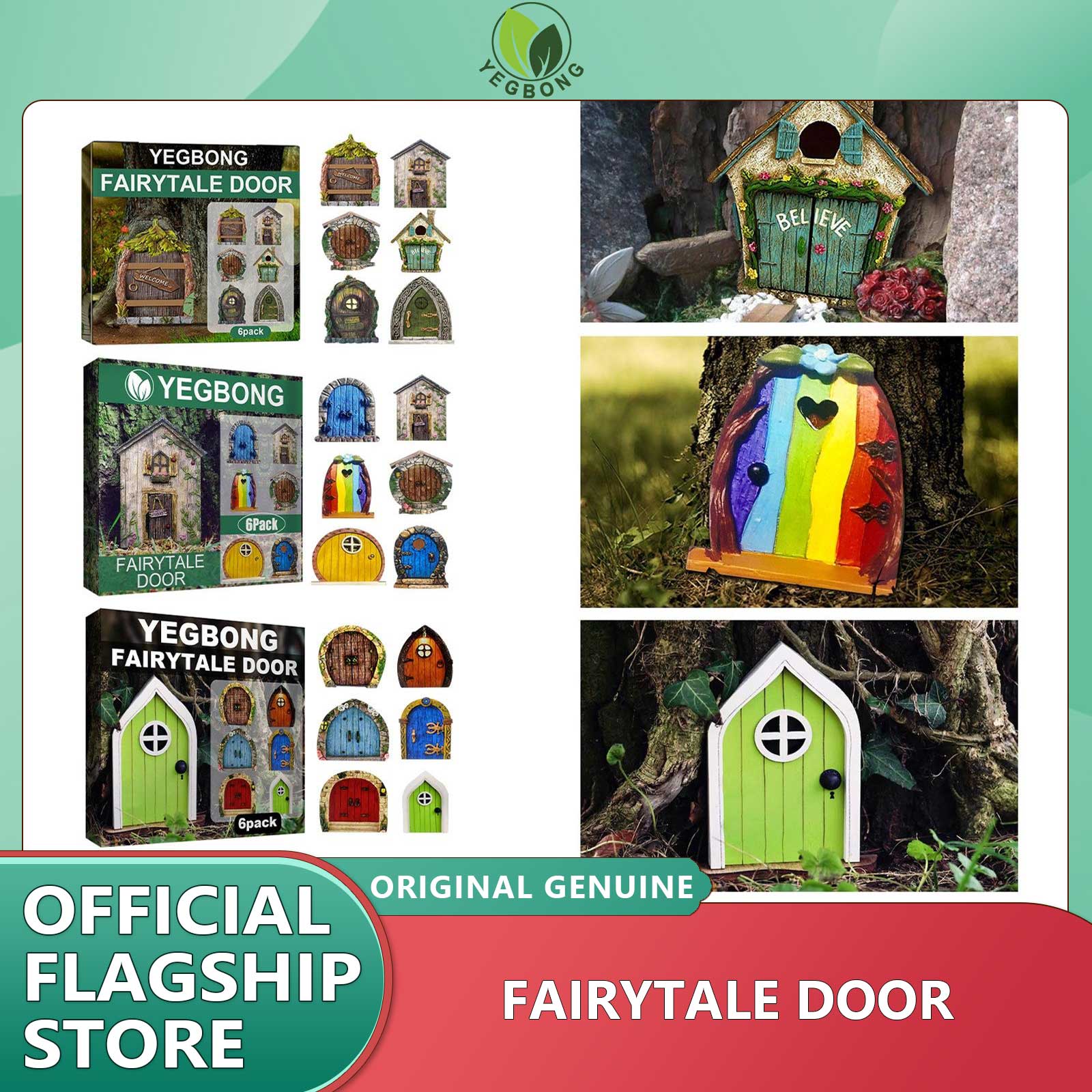 YEGBONG Wooden Fairytales Dwarf Tree Door Decoration Ornaments Children's Toys Home Decor Crafts Fairy Tale Garden Decoration Miniatures Miniature Elf Door Fairy Tale Gate Courtyard Wooden Tree Decoration Wooden Decoration Garden Decoration Craft ราคา 243 บาท*ส่งฟรี