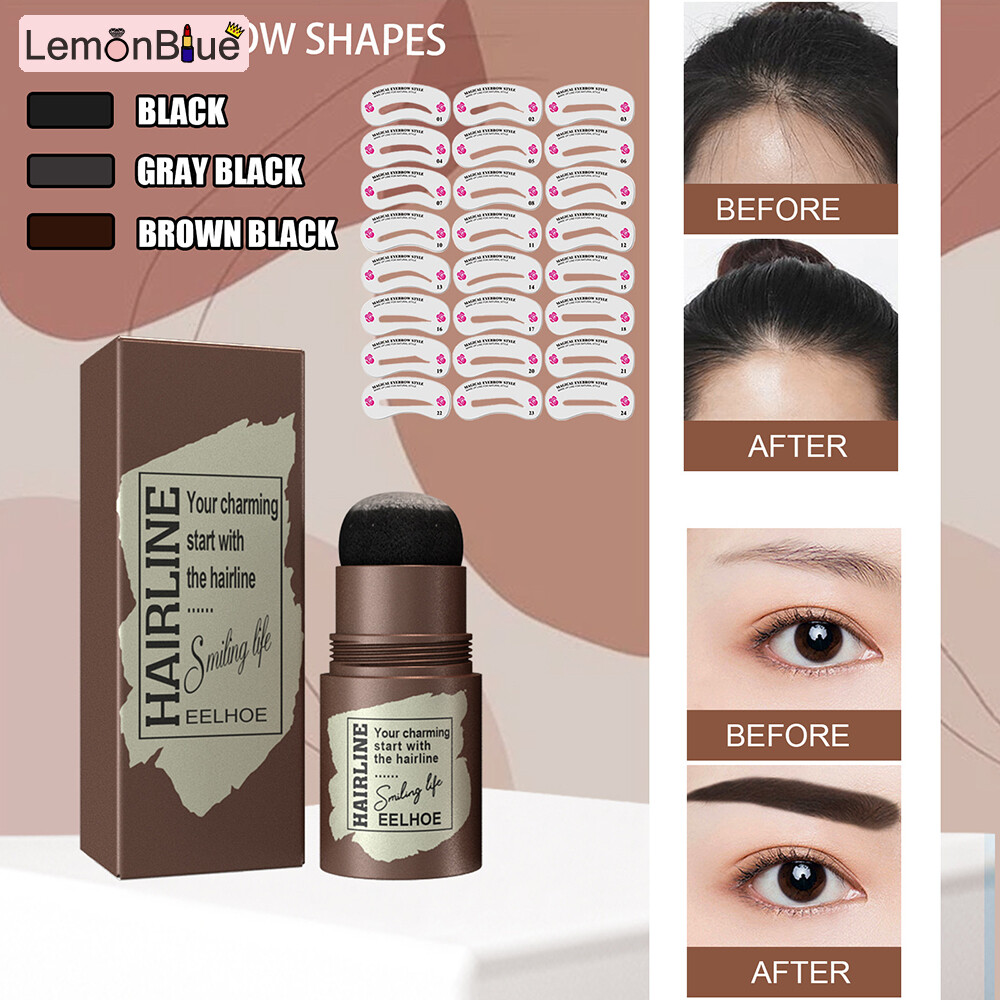Gambar LemonBlue Eyebrow Definition Powder Eyebrow Powder Hairline Creator Eyebrow Enhancer Long Lasting Waterproof One Step Brow Stamp Eyebrow Makeup Tools Eyebrow Definition Powder for Women Girls