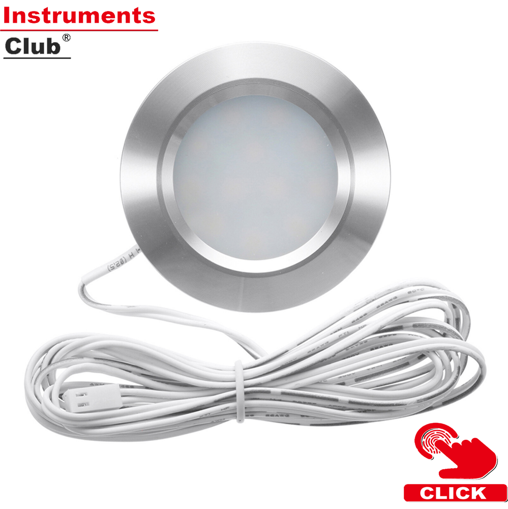 Đèn âm trần chìm 12led cho thuyền rv đèn led 12v đèn nội thất cắm trại siêu mỏng hình tròn đèn âm trần nhỏ kèm dây cáp