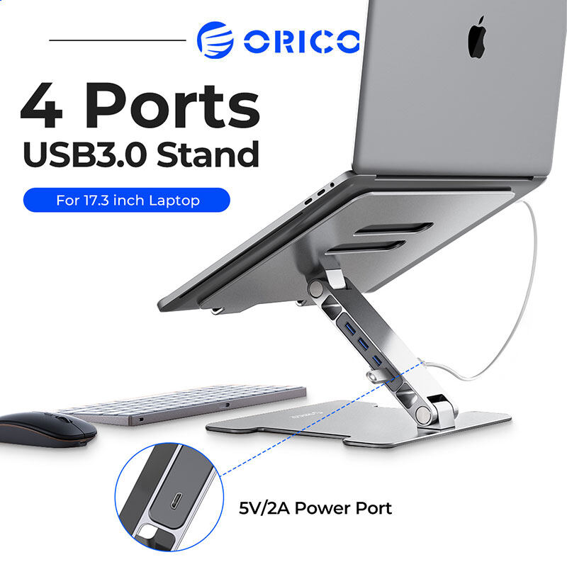 Orico giá đỡ máy tính xách tay gấp gọn 4 cổng usb3.0 giá đỡ máy tính xách tay bằng nhôm giá đỡ làm mát máy tính xách tay để bàn cho macbook dell