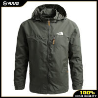 VUUG TNF แจ็กเก็ตผู้ชายแจ็คเก็ตกันน้ำกลางแจ้งเสื้อแจ็คเก็ตมีหมวกแบบมีซิปผิวปลาฉลาม