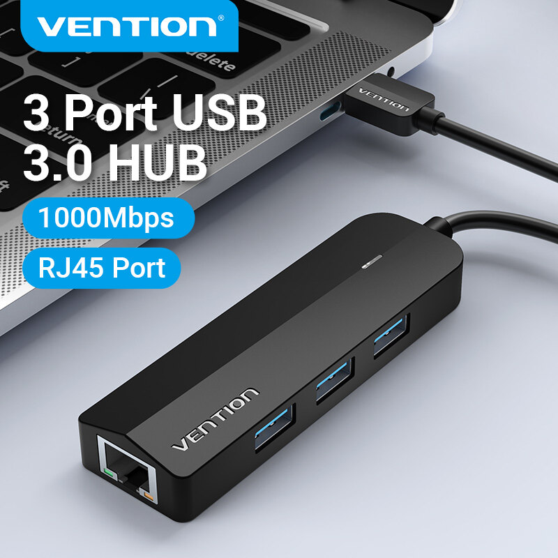 Vention hub usb rj45 hub bộ chuyển đổi mạng 3 cổng usb hub hub usb 3 0 gigabit bộ chuyển đổi ethernet usb c hub ethernet với micro usb cung cấp cổng nguồn cho máy tính máy tính xách tay bộ chia cổng usb dùng điện hub usb ổ cứng usb 3.0 hub rj45