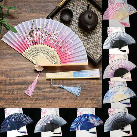 Chinese Silk Bamboo Hand Fan - Wedding Party Decoration