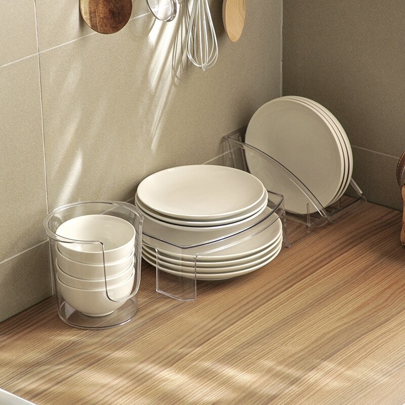 Gambar Tableware Storage Rack Kitchen Organizing Tools Household Pet Tableware Pot Lid Condiment Storage Tableware Rack
