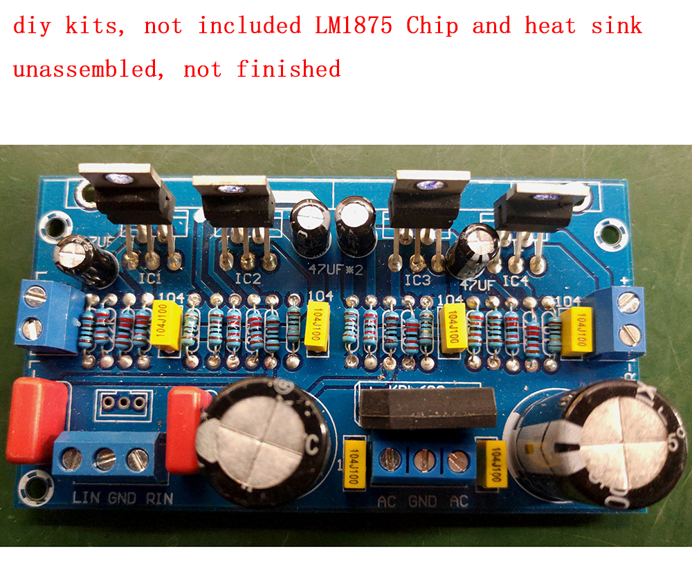 Lm1875 tda2030 2.0 bộ khuếch đại tín hiệu bo mạch btl kênh đôi pcb bộ tự làm không bao gồm lm1875