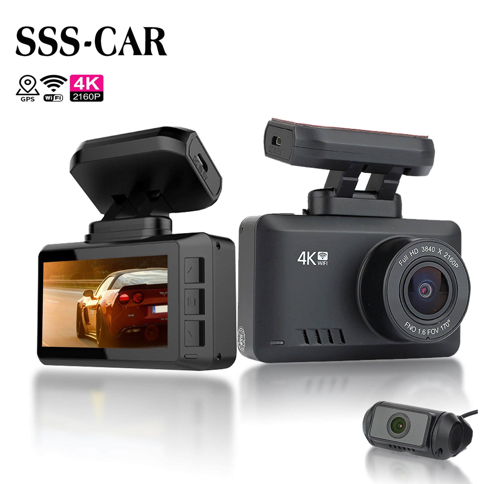 Camera hành trình xe hơi HD siêu nét 4K 2.45 inch với Wifi + GPS + ADAS