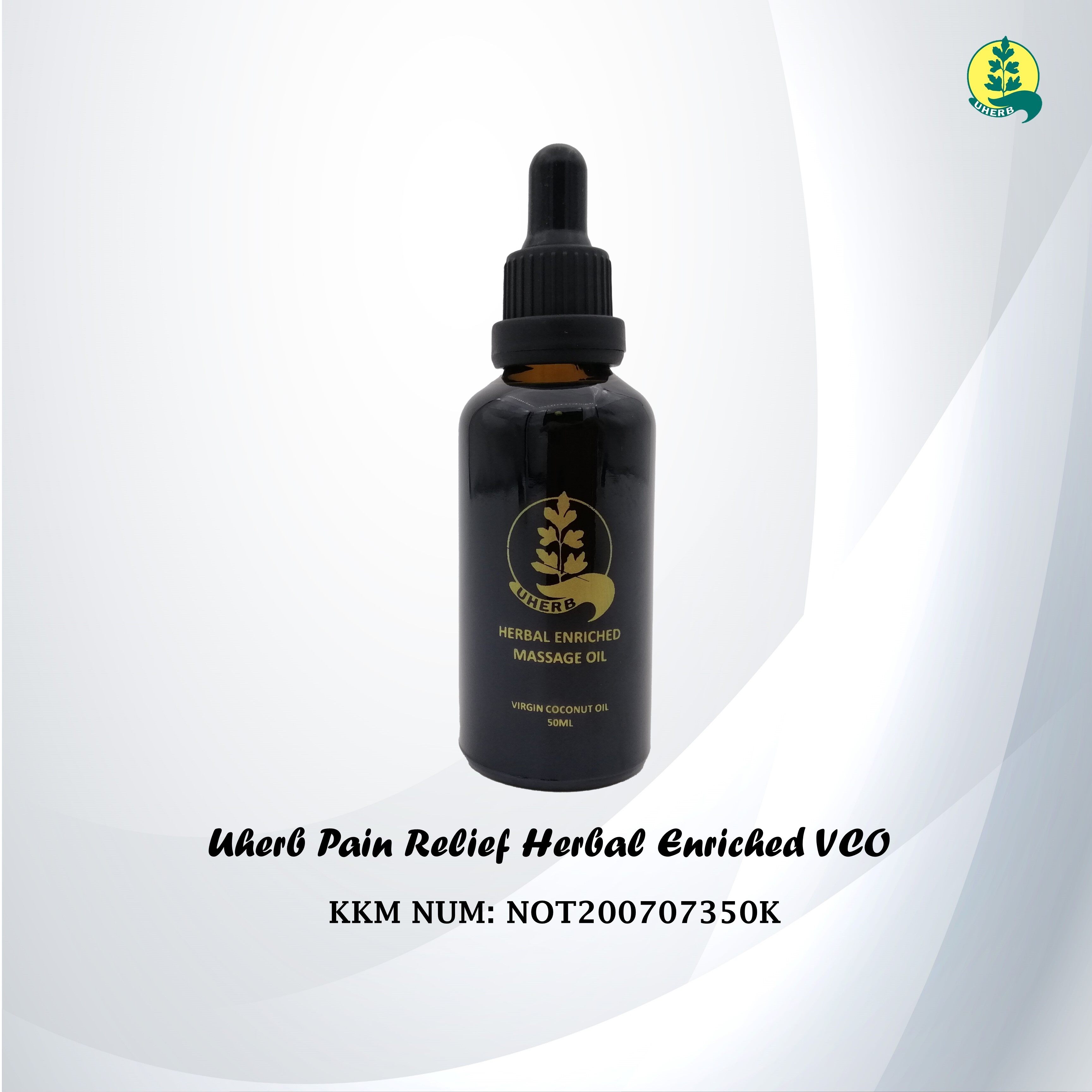 Gambar Uherb Pain Relief Virgin Coconut Oil 50mL Natural Fermented and Herbal Enriched ???????????