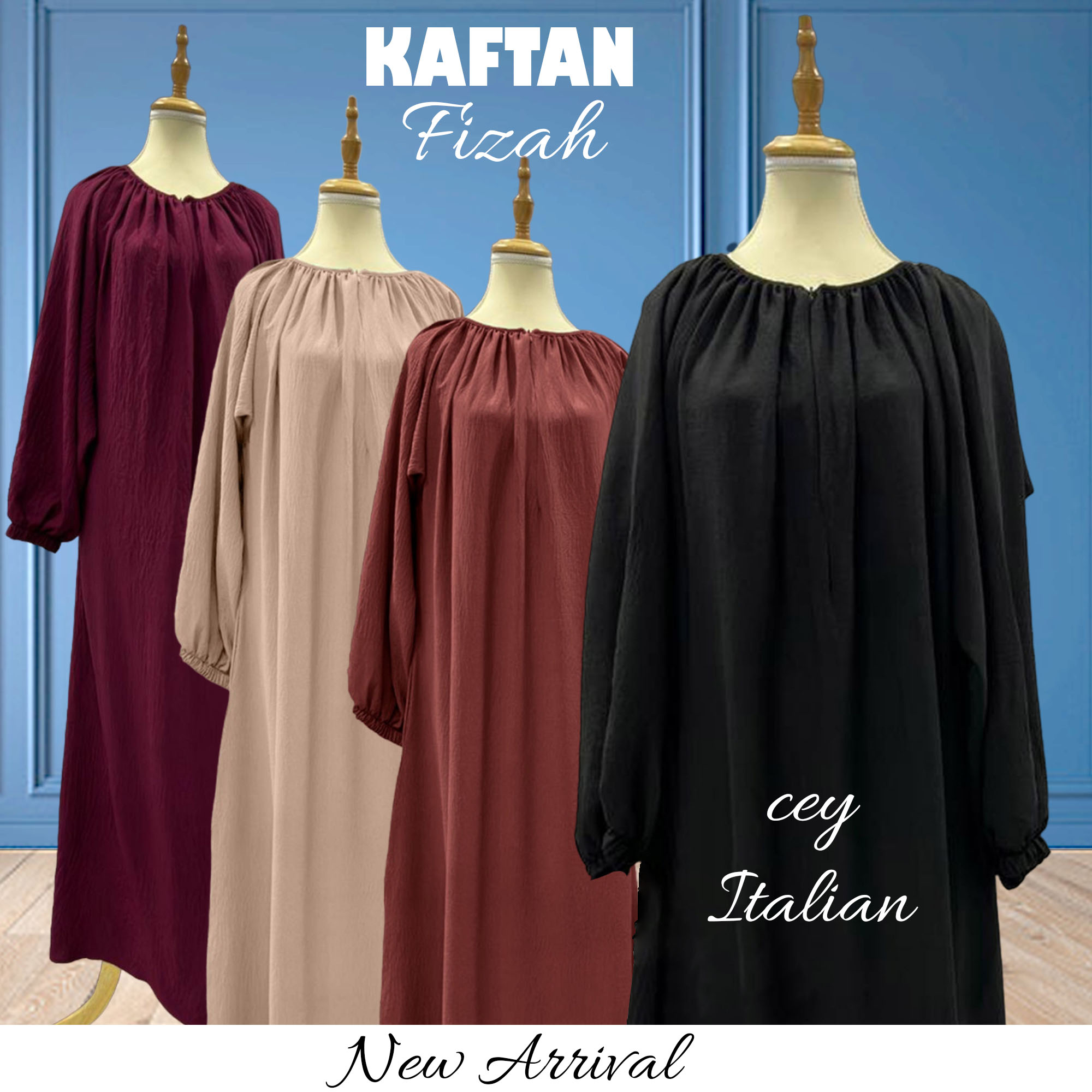 NEW ARRIVAL 2026 Hot Selling Cey Italian Cotton Kaftan Fizah Abaya Dress Muslimah By Rubaba