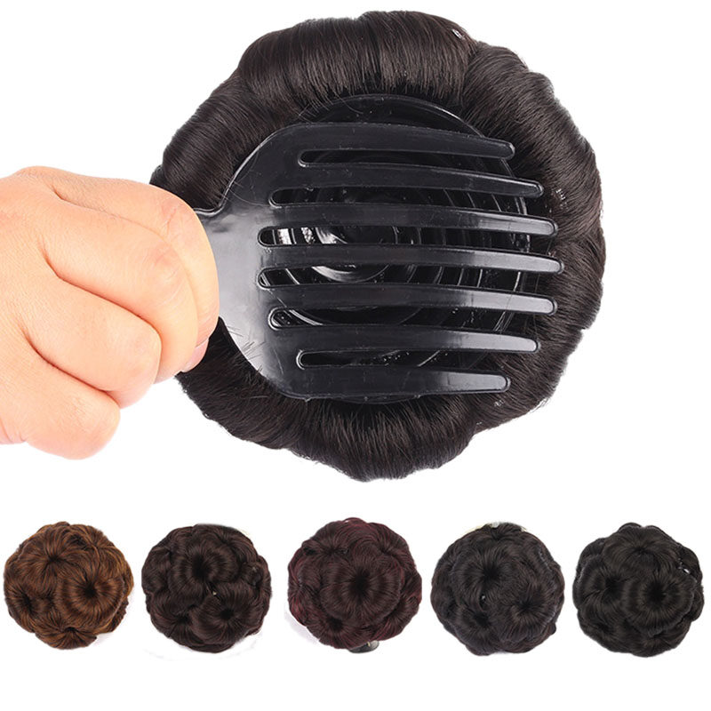 Women Hair Bun Donut Chignon With Plactic Comb High Temperature Synthetic  Fiber Hair Clip In Elastic Fake Hair Extension: Buy Online at Best Prices  in Bangladesh 