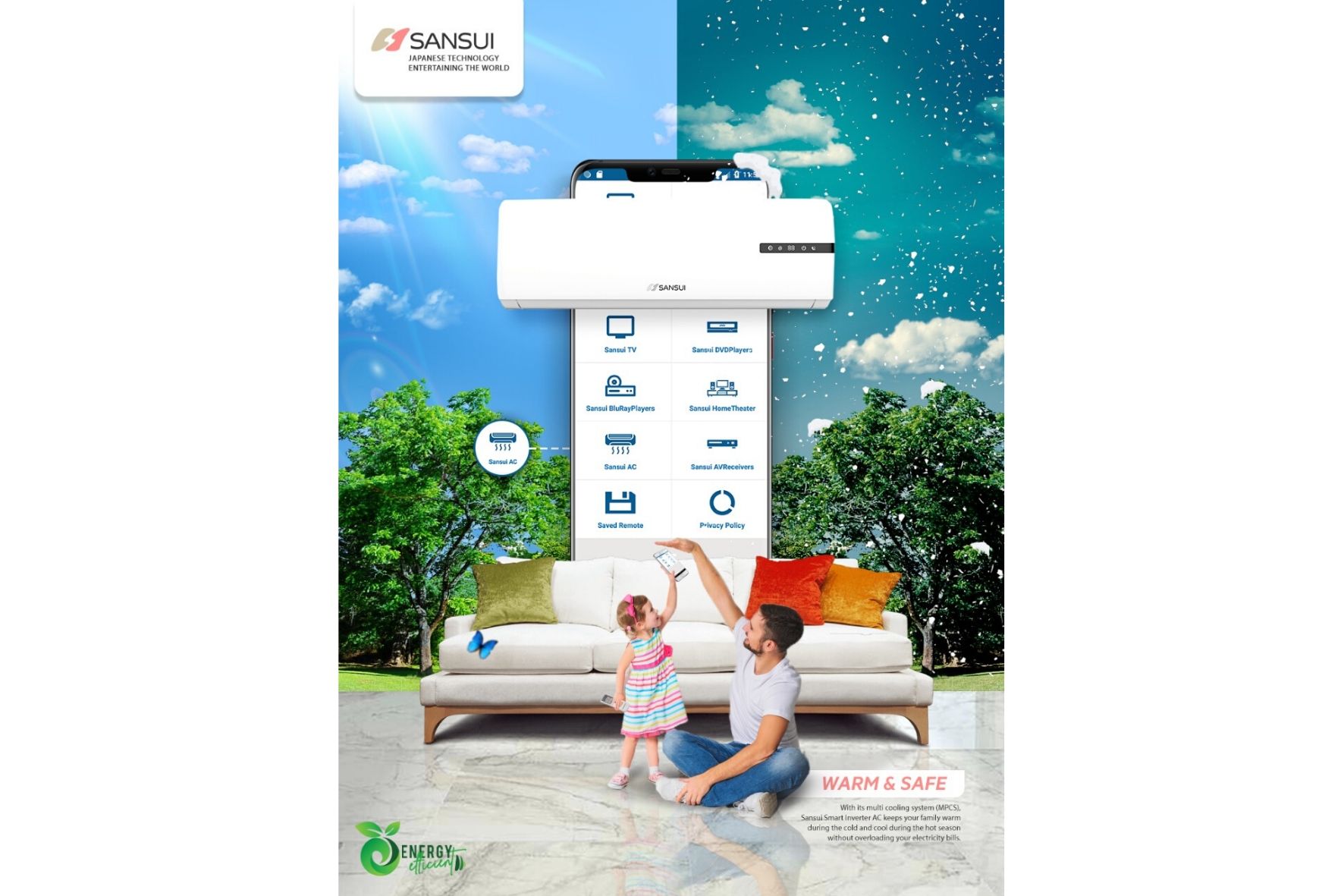 Sansui SSZ 18.CX18-IHW 1.5 Ton Deluxe Split Inverter WiFi AC
