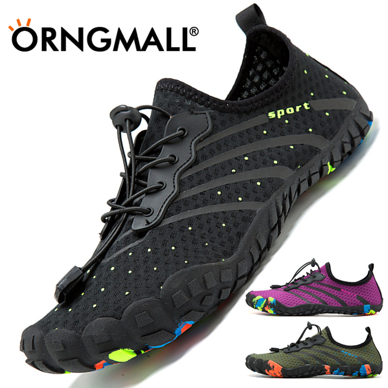 ORNGMALL Men's Outdoor Sports Shoes Swimming Pool Shoes Fishing Water Sports Shoes Diving Wading Barefoot Beach Shoes Plus Size 35-46 ราคา 471 บาท*ส่งฟรี