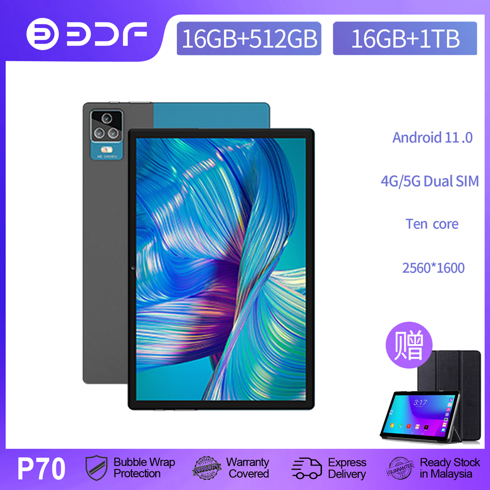 Global ROM BDF P70 10.1 inch galaxy4 K screen Snapdragon 750G mx-16 GB 256GB 512GB, you TB derss top ็ Cam Letterman Android J-11 8000mAh ราคา 4,171 บาท*ส่งฟรี