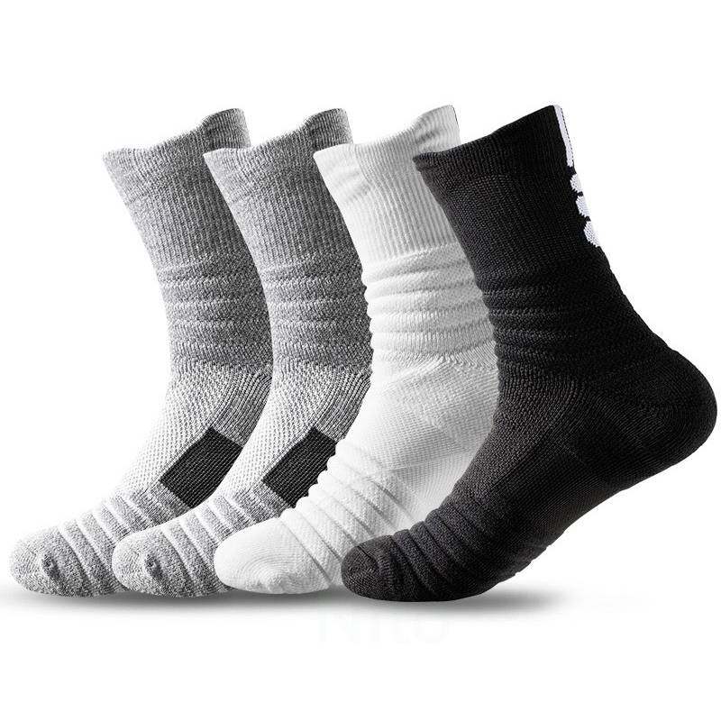  1 Đôi Tất Thể Thao Nam Cao Cổ Cổ Ngắn Cao Cấp Dày Dặn Chống Trơn Trượt Chuyên Dụng Cho Chạy Bộ Đá Bóng Bóng Rổ Và Đi Xe Đạp 