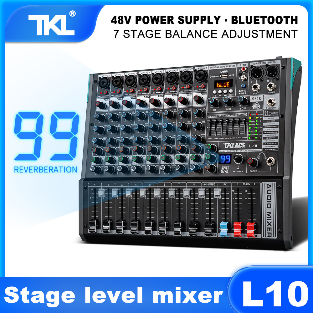 Professional TKLBLS L10 mixer USB10 channel 99 DSP effect DJ mixer Bluetooth 48V party performance