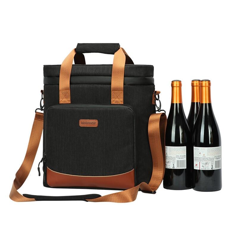 Gambar Waterproof Wine Carrier Cooler Bag Thermal Picnic Organizer Portable Food Delivery Keep Ice Eco Fruit Preservation Accessories